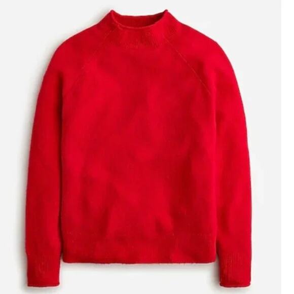 [J. Crew] Red Rollneck Sweater Supersoft Yarn Merino Wool Alpaca Sweater Small S - Picture 1 of 12